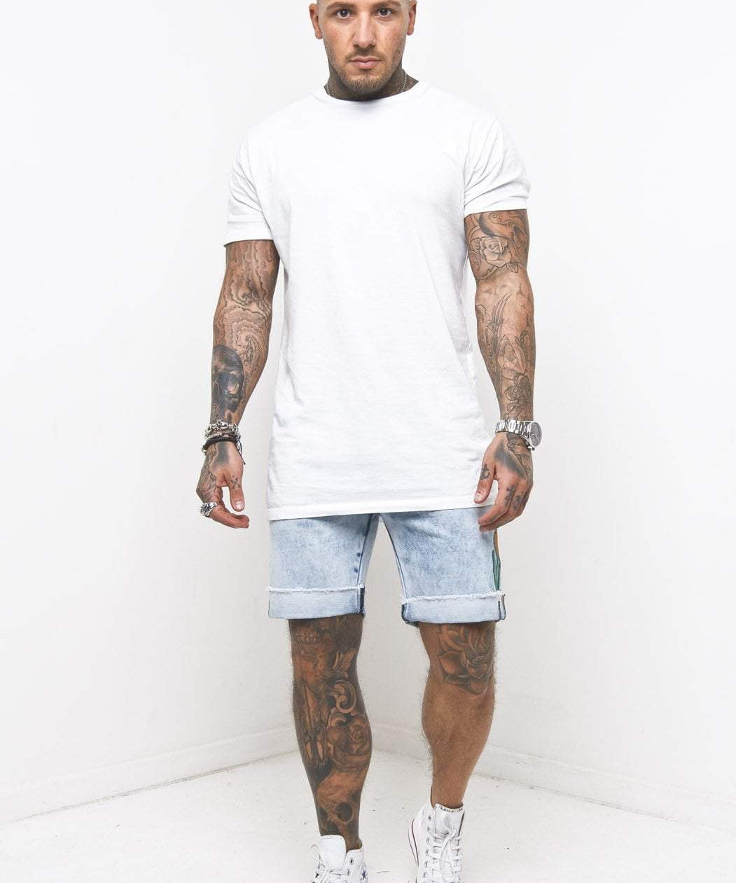MIAMI RELAXED DENIM SHORTS IN VINTAGE STONEWASH - Liquor N Poker LIQUOR N POKER