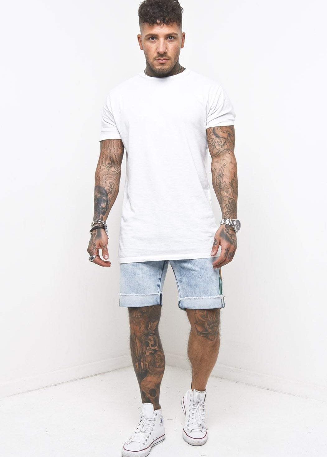 MIAMI RELAXED DENIM SHORTS IN VINTAGE STONEWASH - Liquor N Poker LIQUOR N POKER