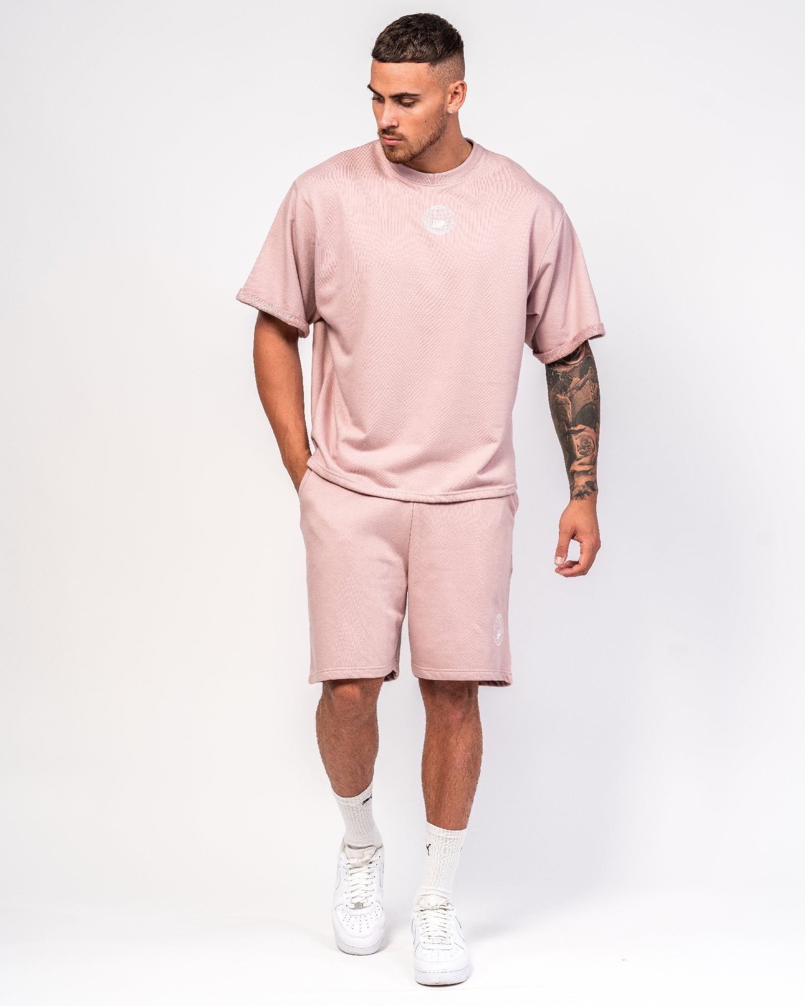 Soft Pink Relaxed Fit Jersey Shorts