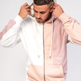 Oversized Varsity Spliced Zip Hoodie