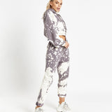 Alaska Cropped Hoodie In Light Grey Bleach Wash - Liquor n Poker