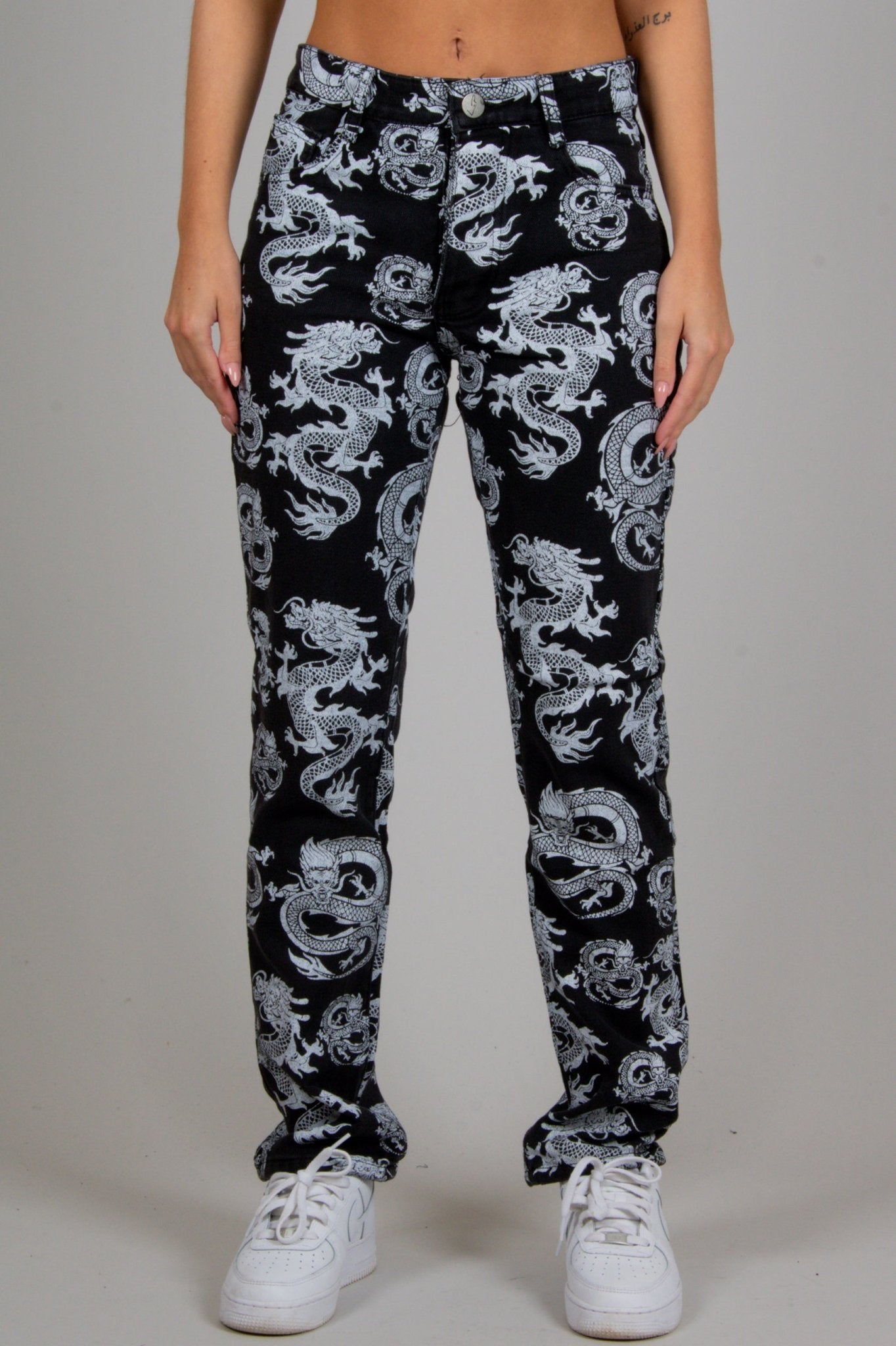 All - Over Dragon Print Straight Leg Jean - Liquor n Poker