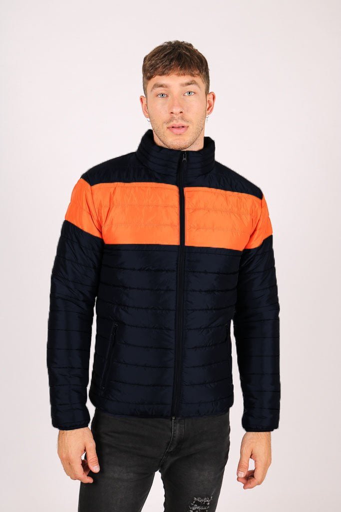 Black & Orange Puffer Jacket - Liquor n Poker