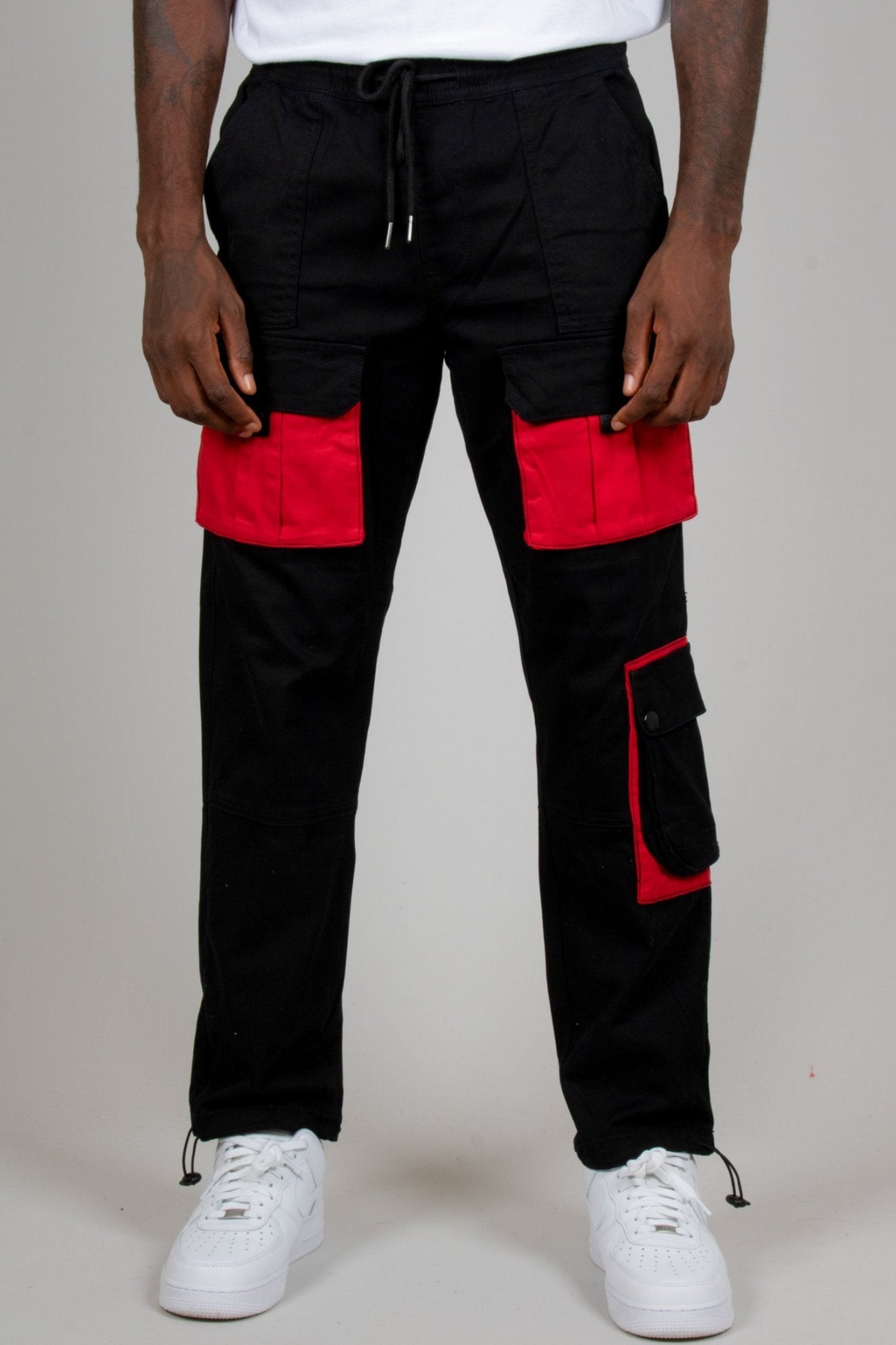 Black Tech Utility Straight Leg Cargos - Liquor n Poker