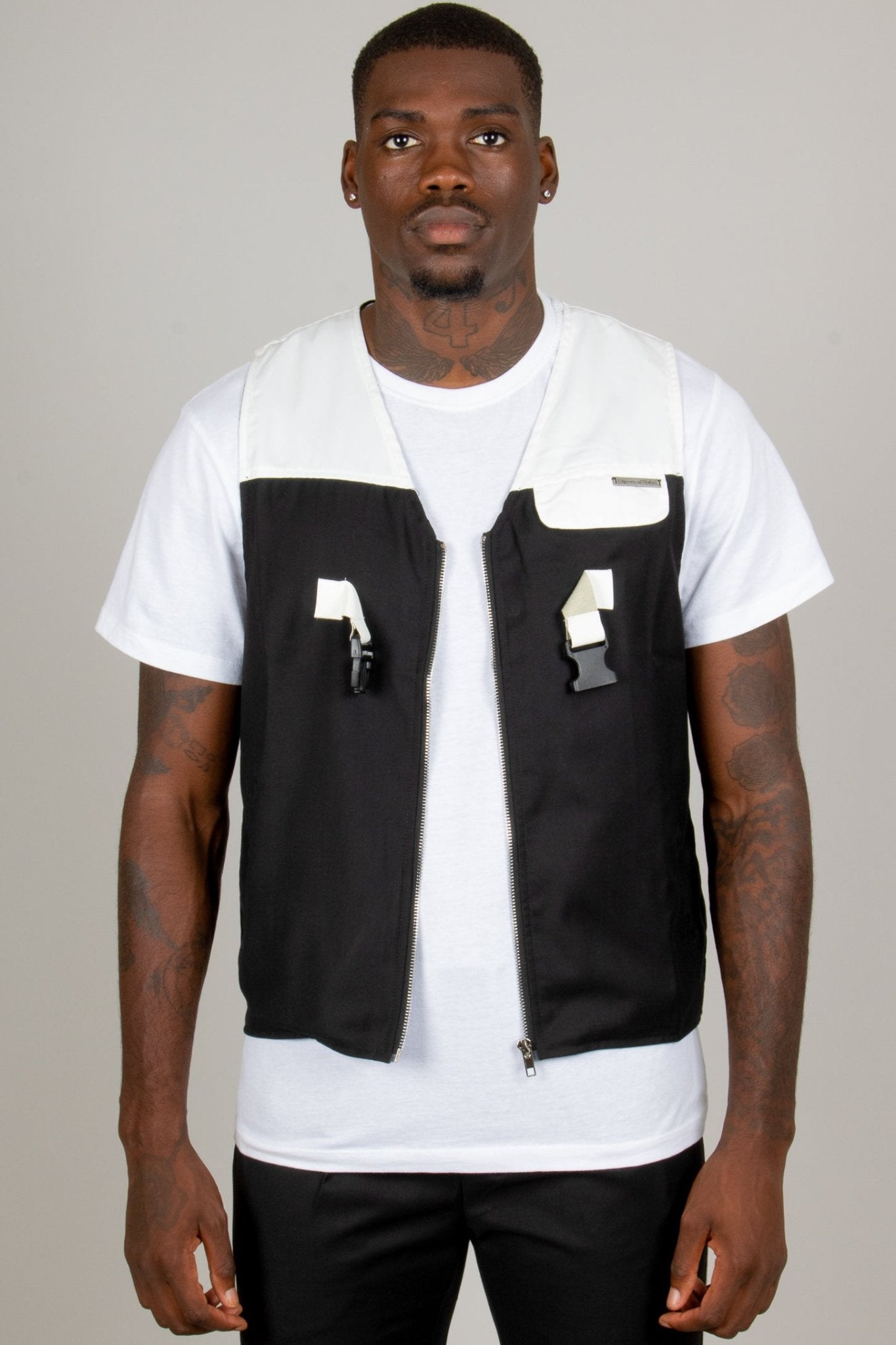 Black Utility Pocket Co - Ord Gilet - Liquor n Poker