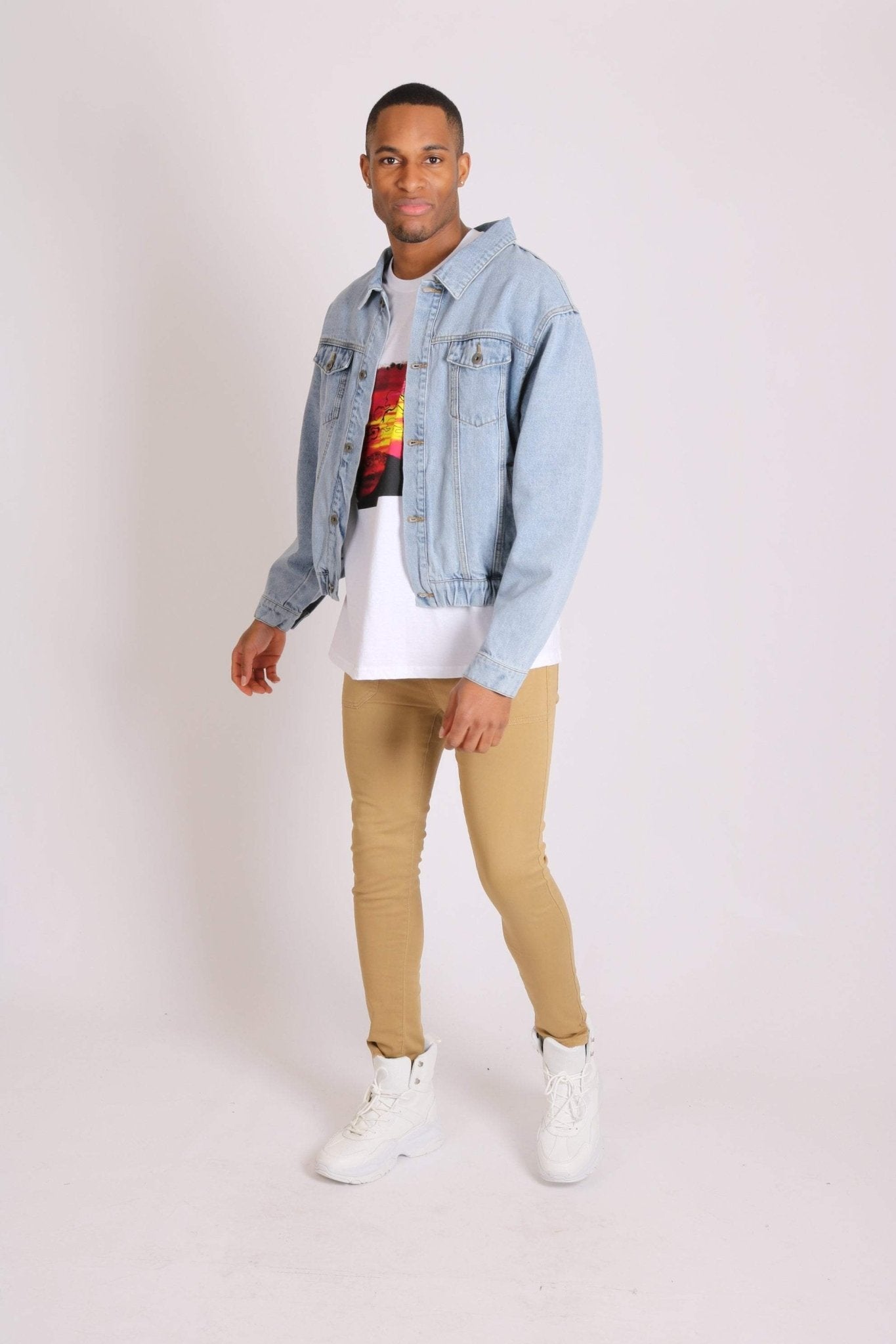 Bowie Oversized Vintage Denim Jacket With Elasticated Waist Band - Liquor n Poker