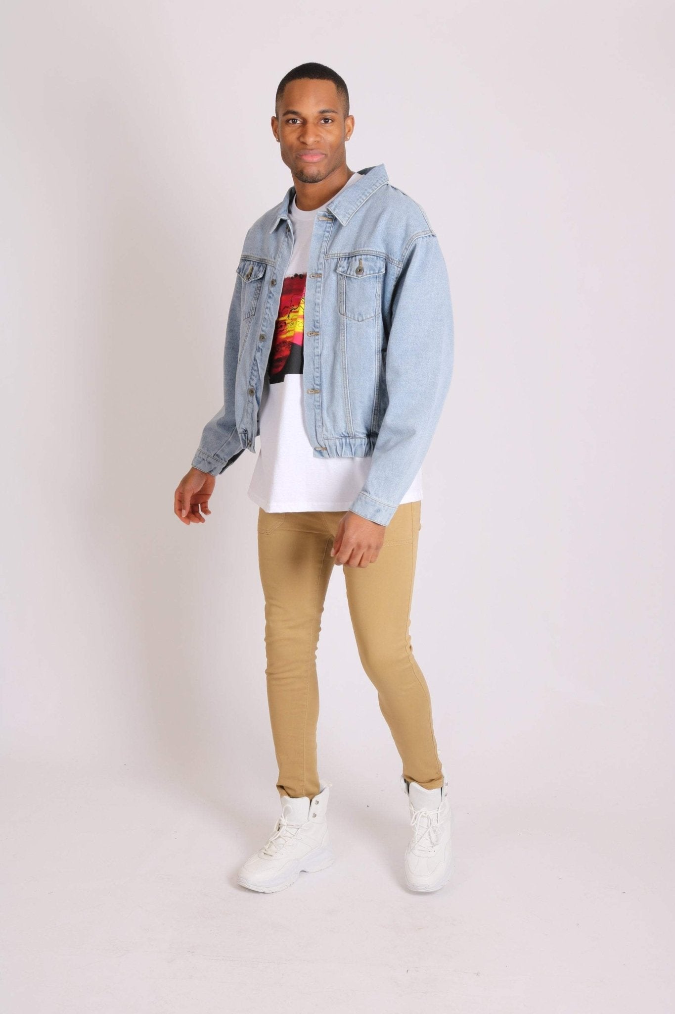 Bowie Oversized Vintage Denim Jacket With Elasticated Waist Band - Liquor n Poker