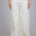 Cairo Wide Leg Jeans In Ecru Denim - Liquor n Poker
