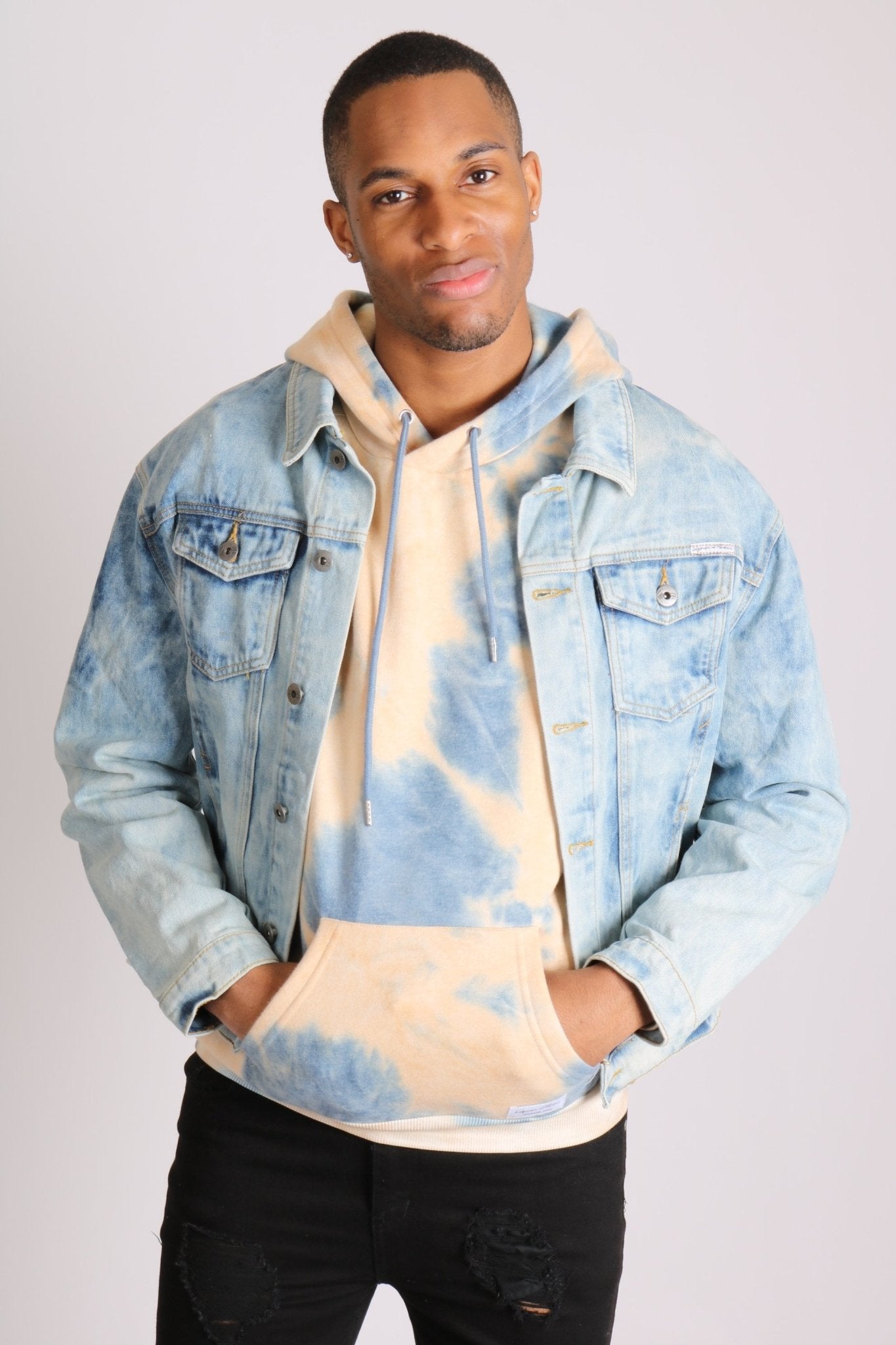 Cloudy Bleach Wash Denim Jacket - Liquor n Poker