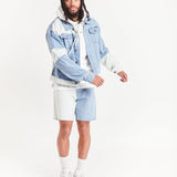 Contrast Panel Slim Fit Denim Shorts - Liquor n Poker
