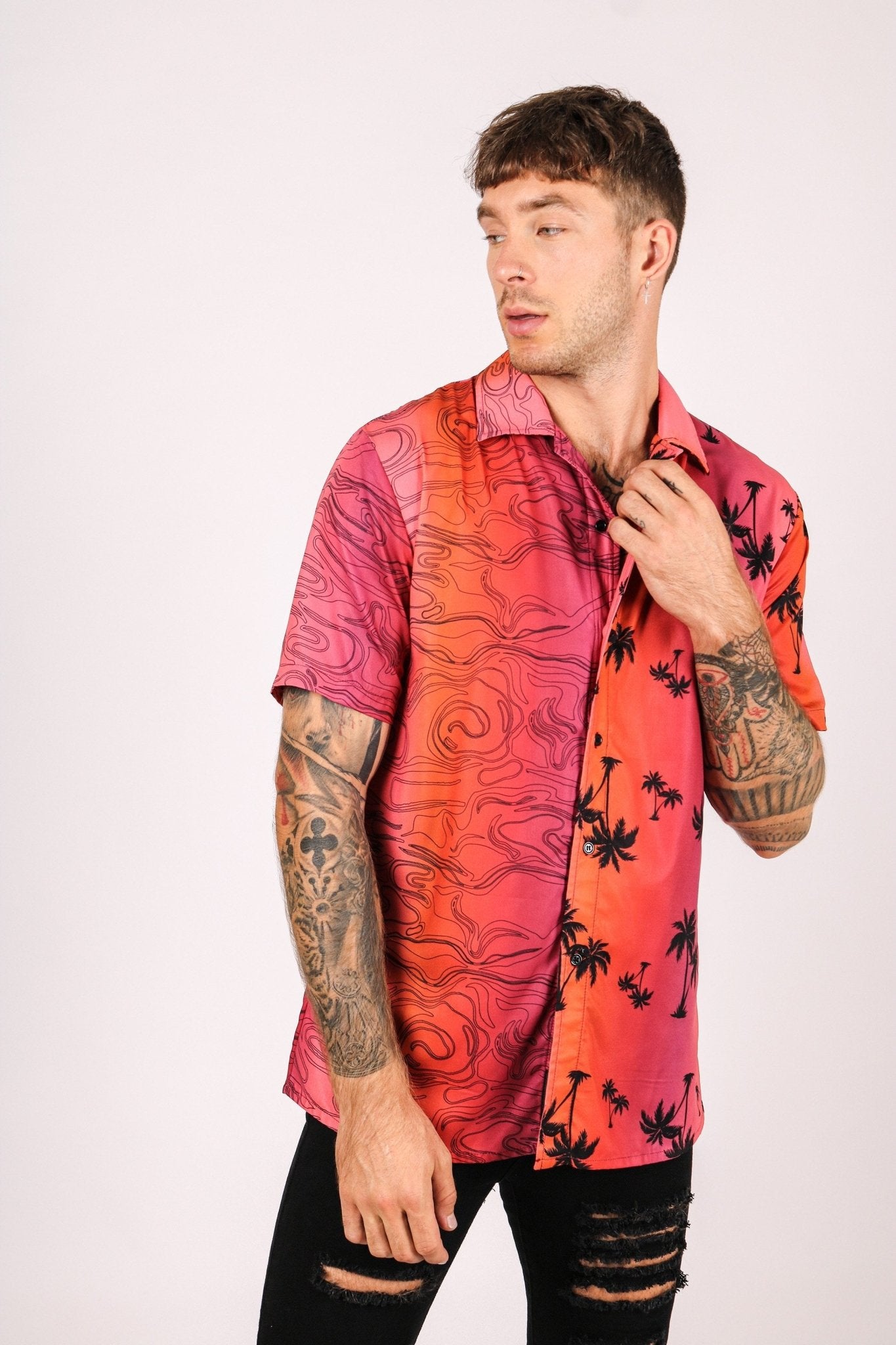 Cuba Hawaiian Resort Shirt With Split Print - Liquor n Poker