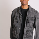 Fort Oversized Utility Pocket Denim Jacket In Washed Grey - Liquor n Poker