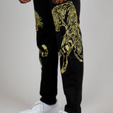 Golden Tiger Embroidered Straight Leg Jeans - Liquor n Poker