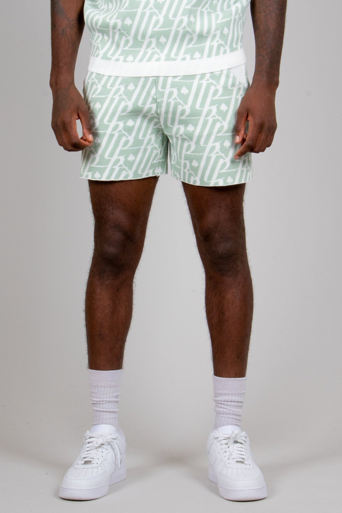 Jacquard Print Knitted Shorts - Liquor n Poker