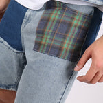 Liquor N Poker Co - Ord Denim Shorts In Lightwash Blue With Panelling - Liquor n Poker