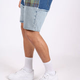 Liquor N Poker Co - Ord Denim Shorts In Lightwash Blue With Panelling - Liquor n Poker