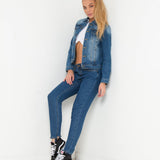 Liquor N Poker Delaware Fitted Denim Jacket In Indigo - Liquor n Poker