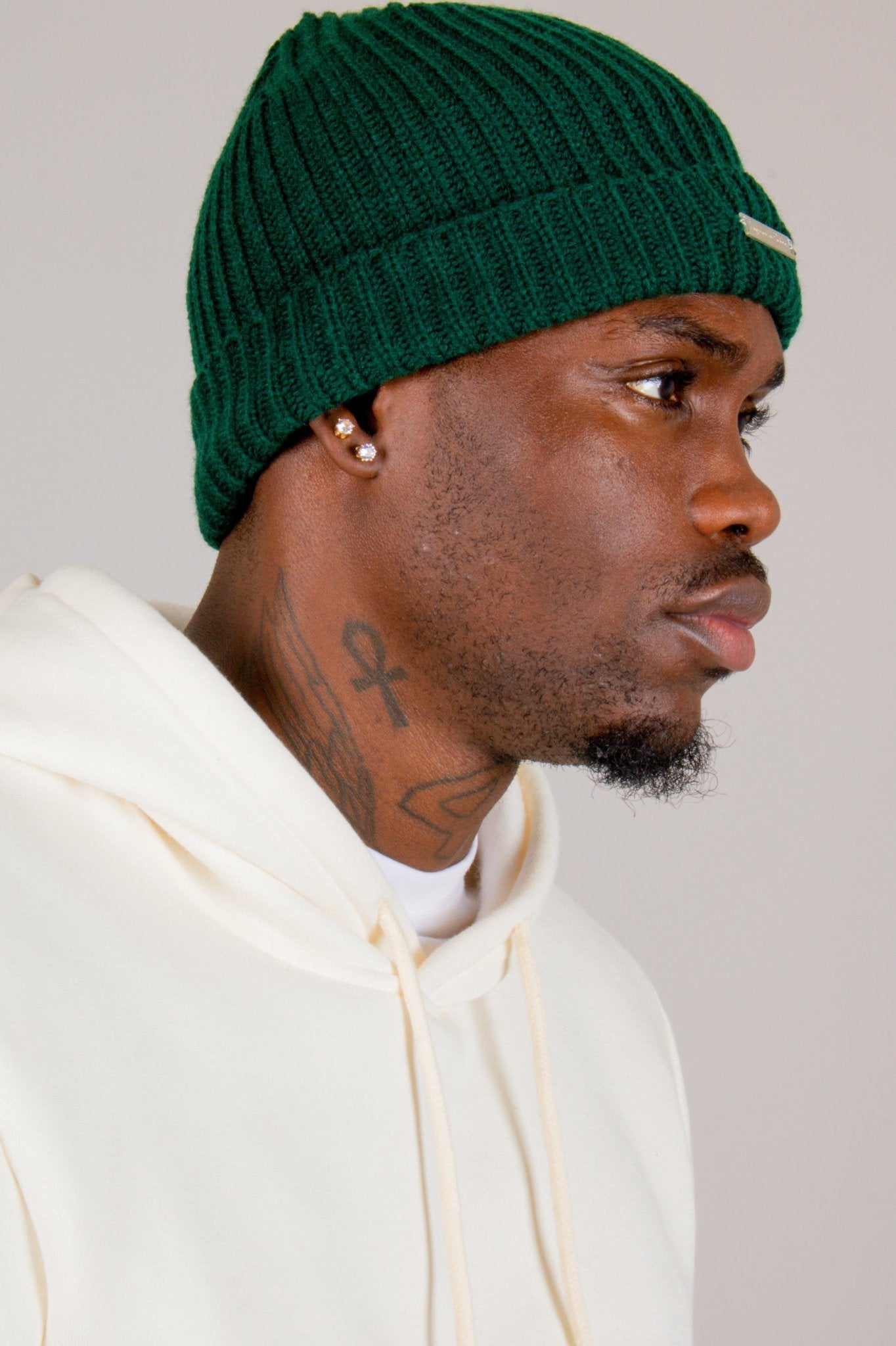 Liquor N Poker - Fisherman Beanie In Hat In Khaki With Metal Brand Plaque - Liquor n Poker