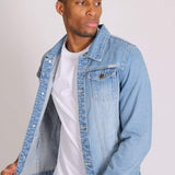 Liquor N Poker Norton Classic Slim Fit Denim Trucker Jacket In Stonewash - Liquor n Poker