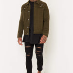 Liquor N Poker Norton Denim Jacket In Khaki - Liquor n Poker