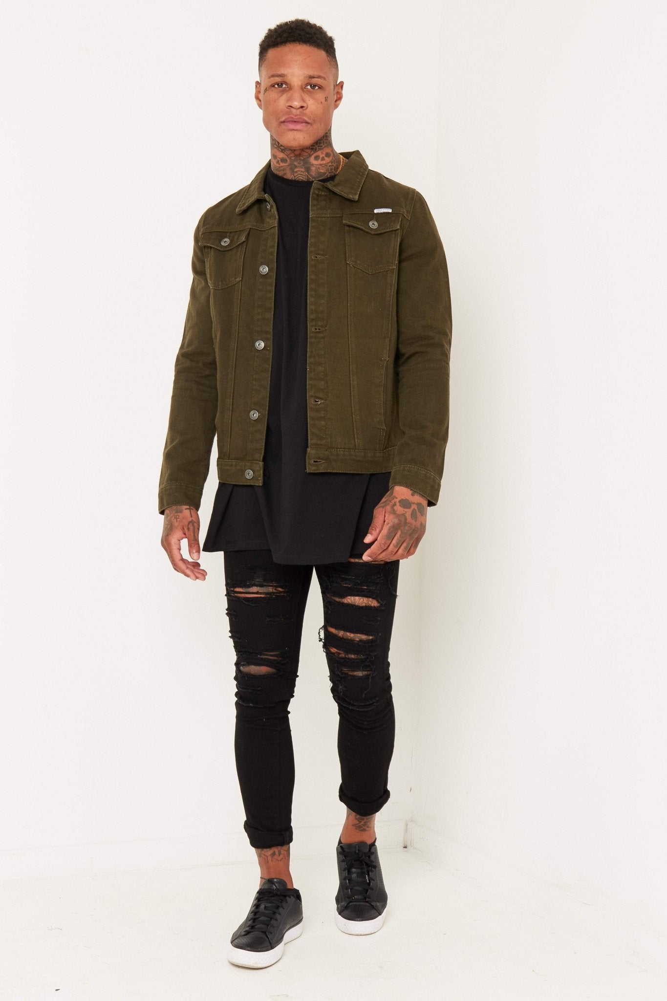 Liquor N Poker Norton Denim Jacket In Khaki - Liquor n Poker