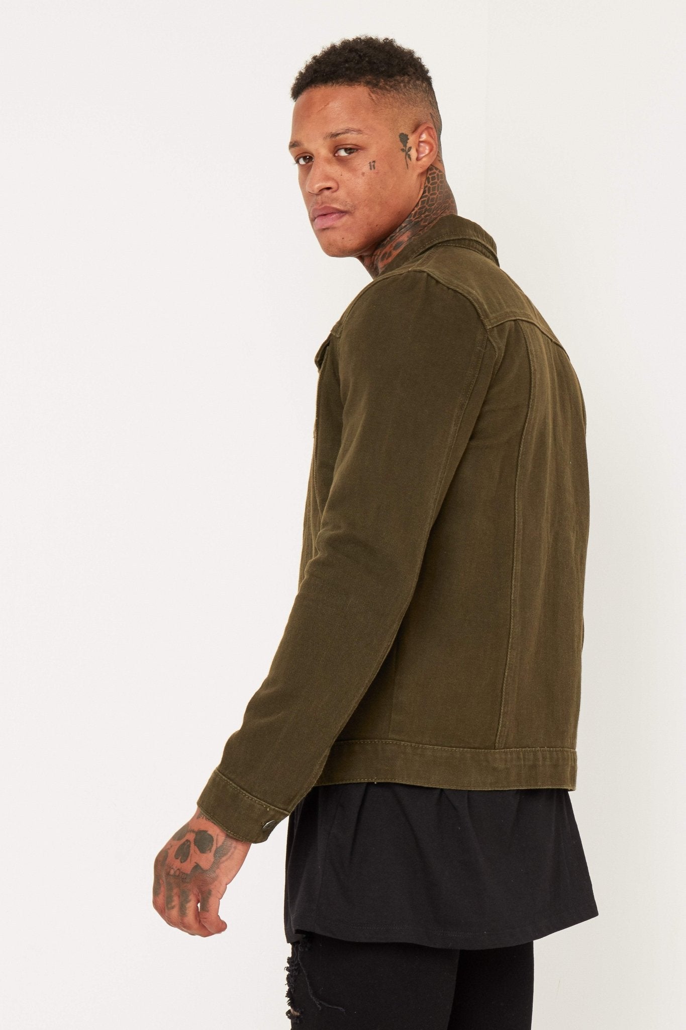 Liquor N Poker Norton Denim Jacket In Khaki - Liquor n Poker