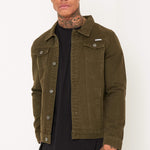 Liquor N Poker Norton Denim Jacket In Khaki - Liquor n Poker