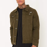 Liquor N Poker Norton Denim Jacket In Khaki - Liquor n Poker