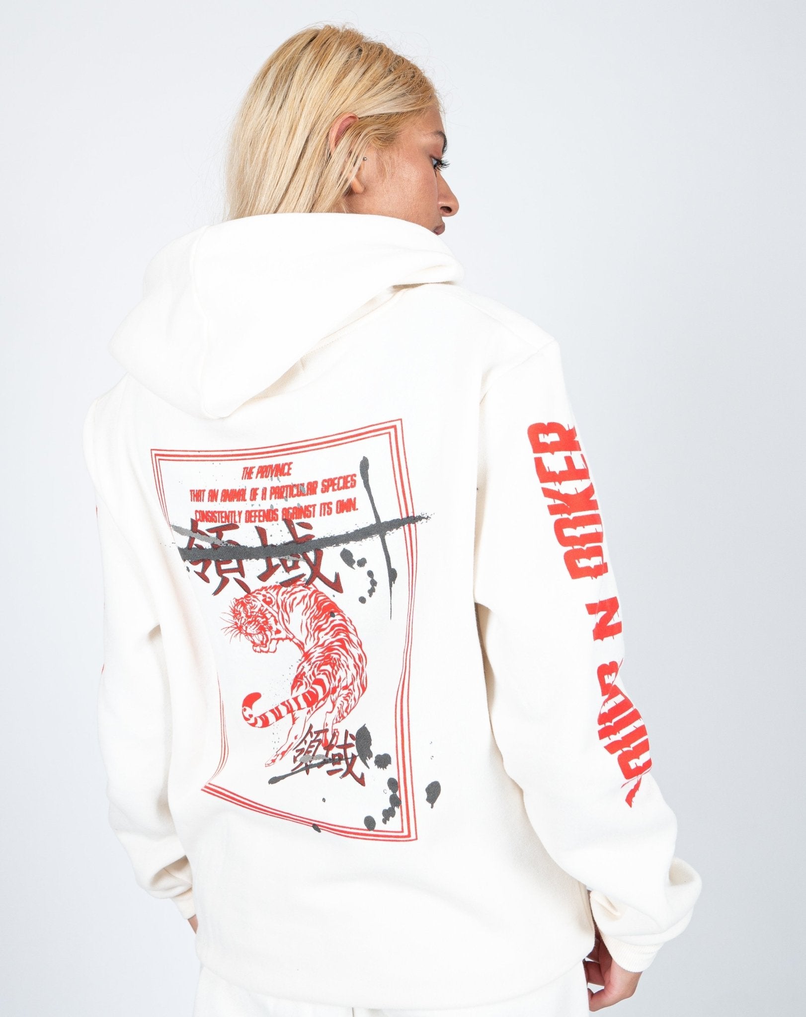 Liquor N Poker - Unisex Territory Tiger Hoodie In Off White - Liquor n Poker