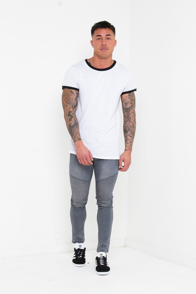 LNP HARLEY BIKER DENIM // WASHED GREY - Liquor n Poker