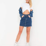 TEXAS MINI DENIM SKIRT WITH STUD - Liquor N Poker LIQUOR N POKER