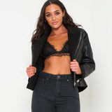 Texas Faux Leather borg lined Jacket - Liquor N Poker LIQUOR N POKER