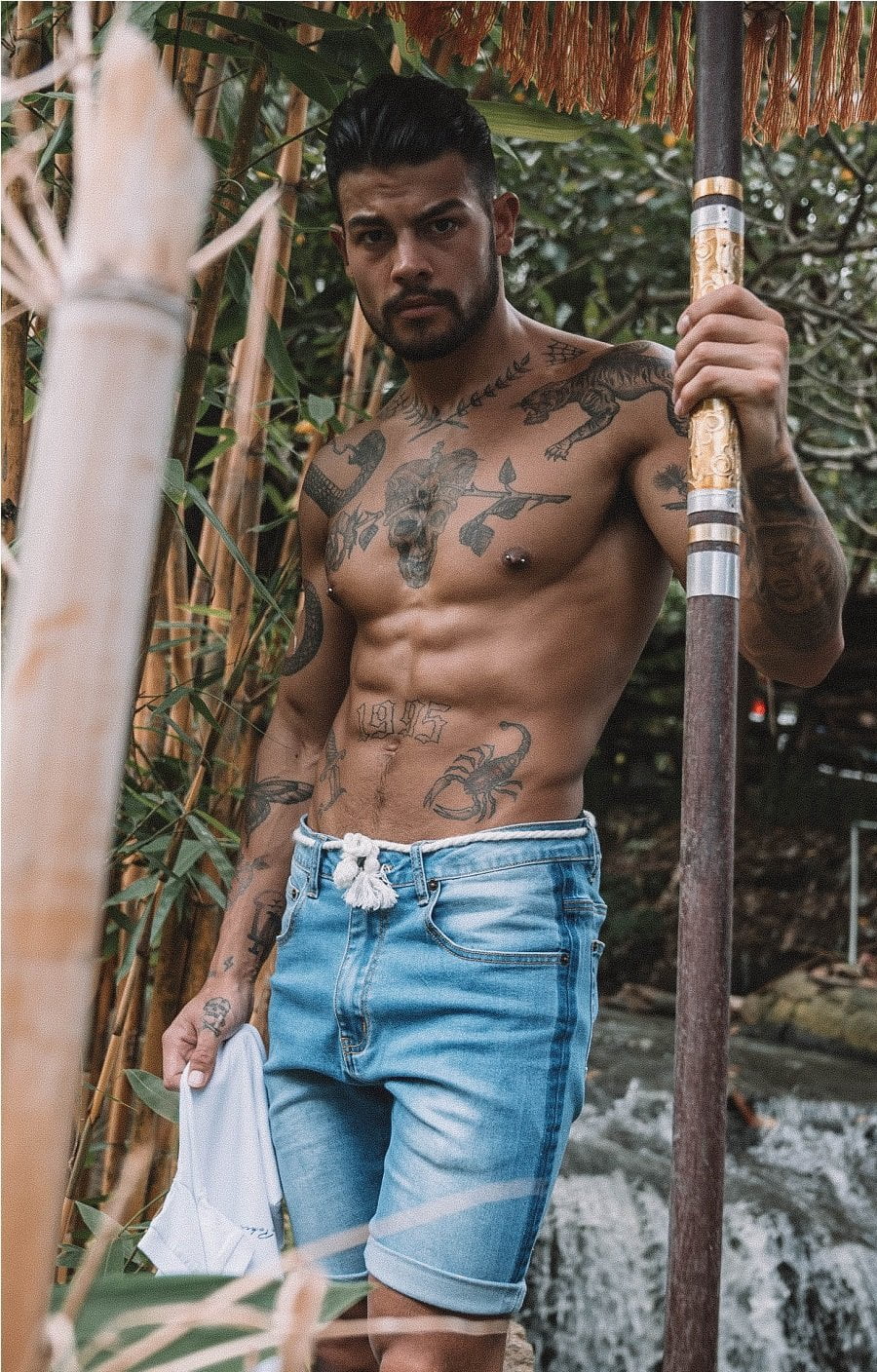 Miami Skinny Fit Denim Shorts With Rope Tie And Side Fade - Liquor n Poker