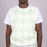 Mint Knitted Diamond Sweater Vest - Liquor n Poker