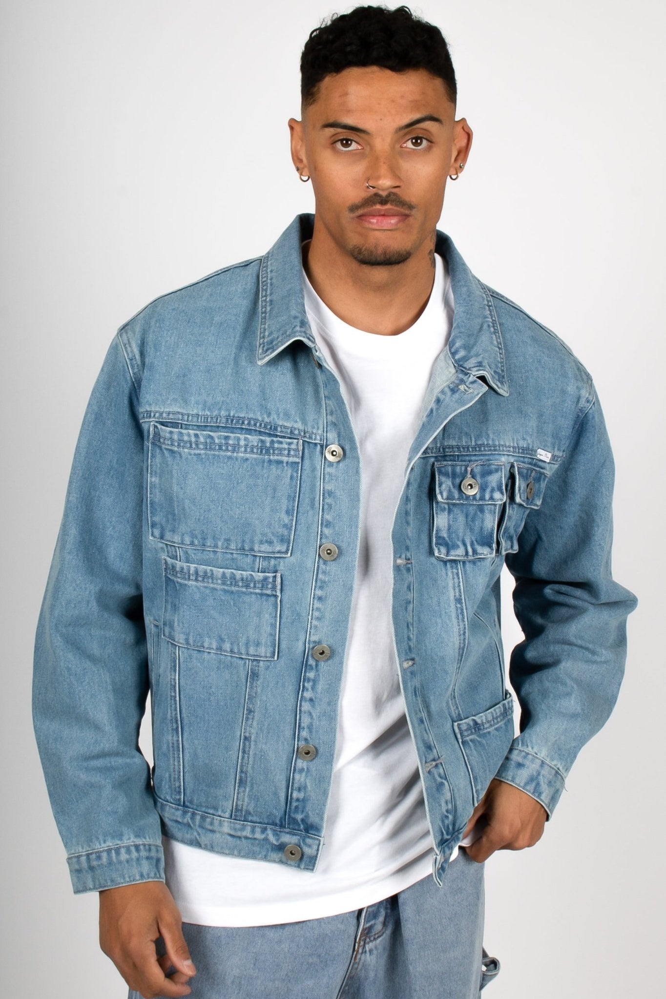 Nevada Blue Wash Utility Denim Jacket - Liquor n Poker