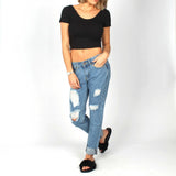 New Chaska Indigo Ripped Boyfriend Jeans - Liquor n Poker