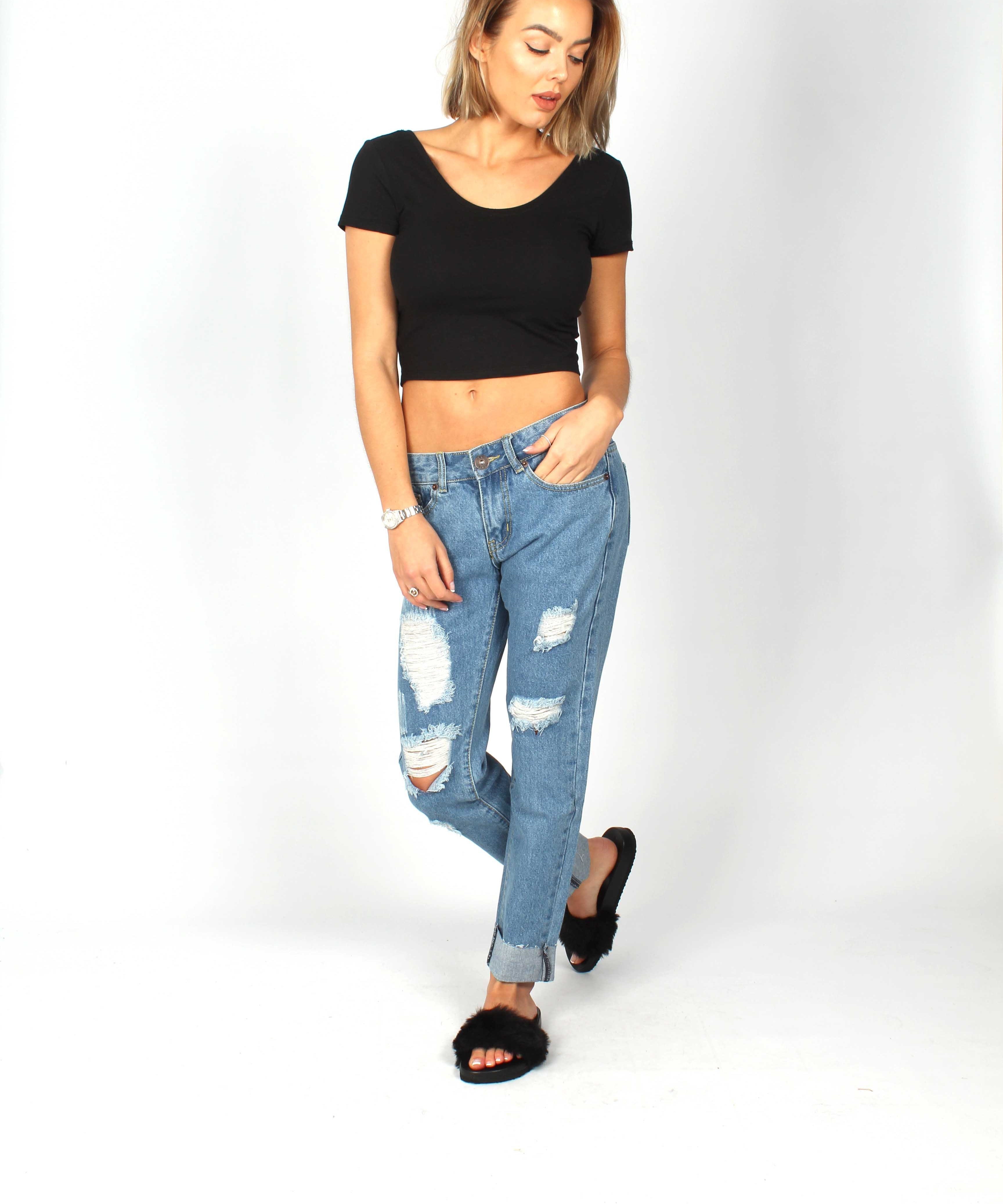 New Chaska Indigo Ripped Skinny Mid Rise Jean - Liquor N Poker LIQUOR N POKER