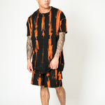 Orange Stripe Tie - Dye Shorts - Liquor n Poker