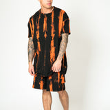 Orange Stripe Tie - Dye Shorts - Liquor n Poker