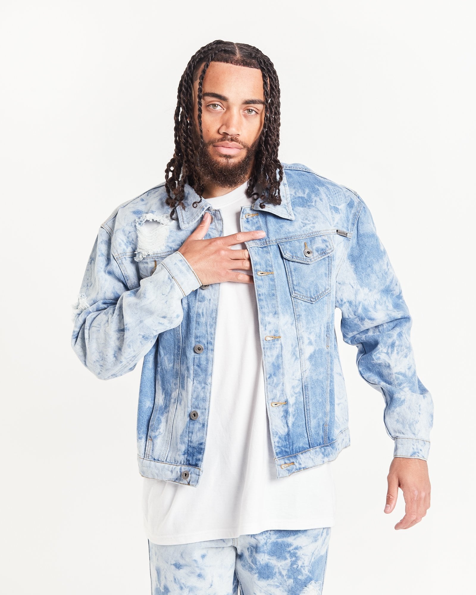 Oversized Cloud Wash Denim Jacket - Liquor n Poker