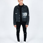 Oversized Denim Jacket With Blink Print - Liquor n Poker
