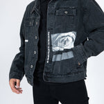 Oversized Denim Jacket With Blink Print - Liquor n Poker