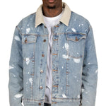 Oversized full Borg lined Denim Jacket with detail - Liquor n Poker
