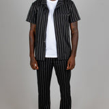 Pin-Stripe Short Sleeve Shirt - Liquor n Poker