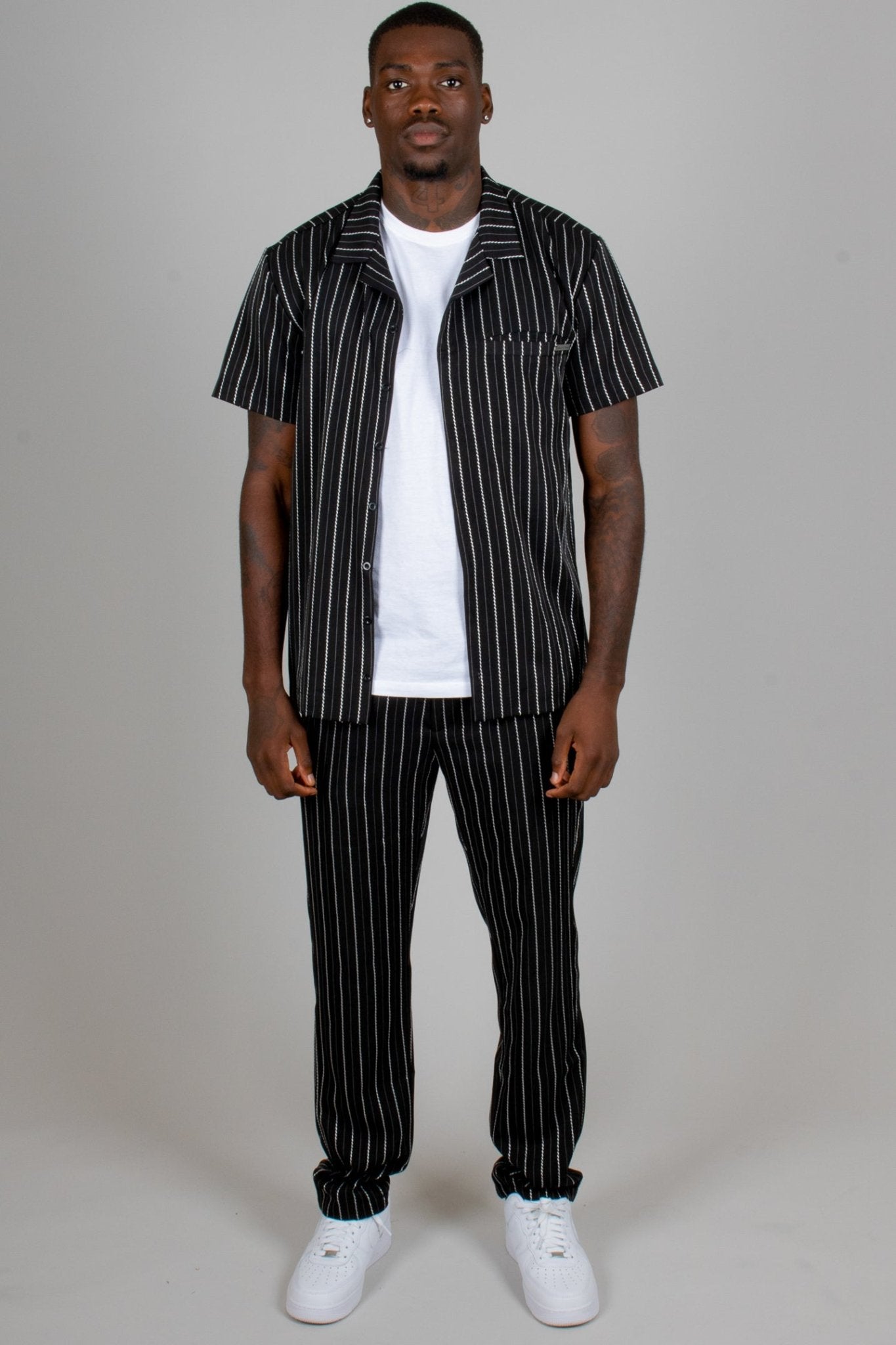 Pin-Stripe Short Sleeve Shirt - Liquor n Poker