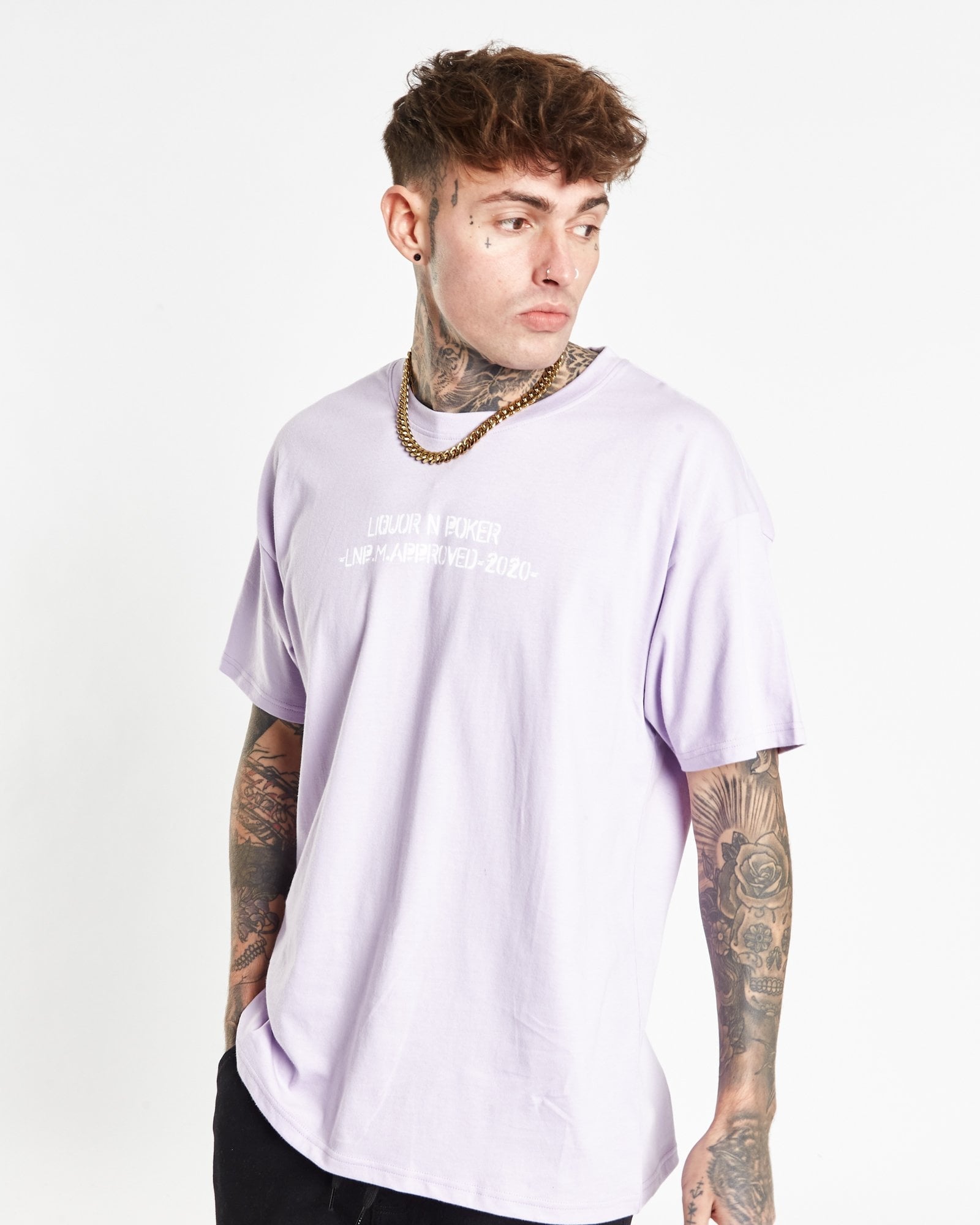 Utility Printed Lilac T-Shirt - Liquor n Poker