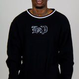 Varsity Lnp Knitted Sweater In Black - Liquor n Poker